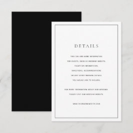Klassische Schwarz-Weiß-Hochzeitskarte Einladung