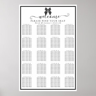 Klassische Schwarz-Weiß-Hochzeitssitze der Band Poster