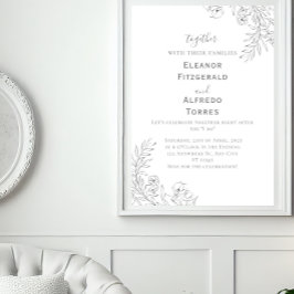 Klassische Schwarz-Weiß-Illustrierte Einladung