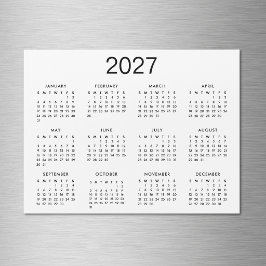 Klassische Schwarz-Weiß-Kalender 2025 Magnetkarte