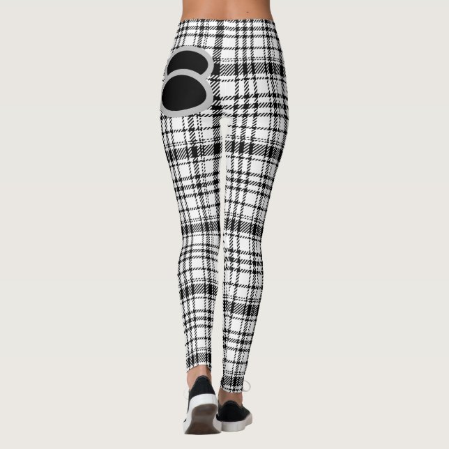 Klassische Schwarz-Weiß-Kariert Leggings (Rückseite)
