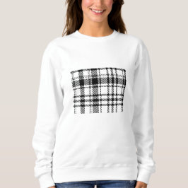 Klassische Schwarz-Weiß-Kariert Sweatshirt