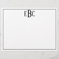 Klassische Schwarz-Weiß-Moderne Monogramm W/Namenb