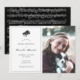 Klassische Schwarz-Weiß-Piano-Erwägung Einladung