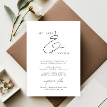 Klassische Schwarz-Weiß-Schrift-Hochzeit