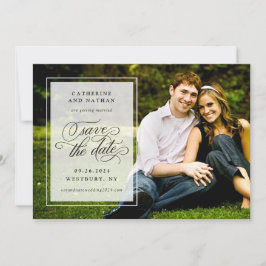 Klassische Schwarz-Weiß-Schrift-Hochzeit Save The Date