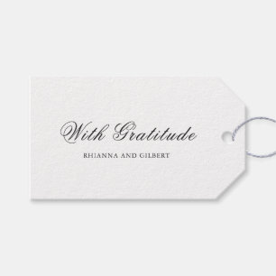 Klassische Schwarz-Weiß-Timeless-Hochzeit Geschenkanhänger