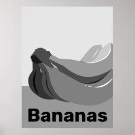 Klassische schwarz-weiße Banane Poster