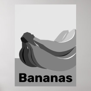 Klassische schwarz-weiße Banane Poster