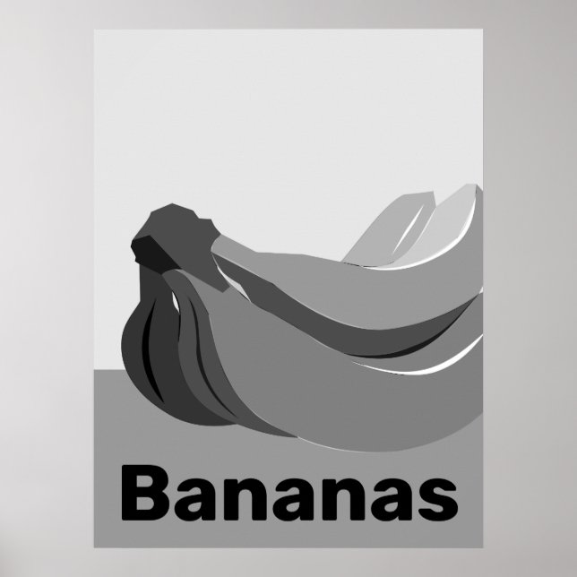 Klassische schwarz-weiße Banane Poster (Vorne)