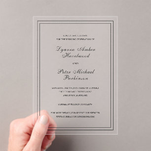 Klassische schwarz-weiße Hochzeit - Save-the-Date- Acryleinladungen