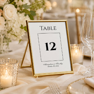 Klassische schwarz-weiße Hochzeitstischnummer Tischnummer