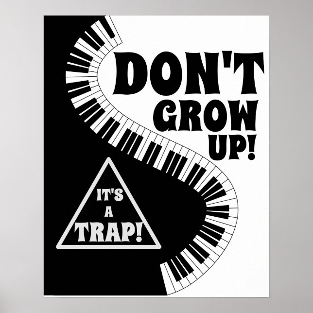 Klassische schwarz-weiße Klaviertasten erwachsen n Poster (Vorne)