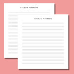 Klassische Schwarz-weiße Kleine Linien Notizblock<br><div class="desc">Dieses horizontale Linien Notizblock ist einfach und klassisch. Es ist perfekt für den persönlichen,  Büro- oder Schulgebrauch.</div>