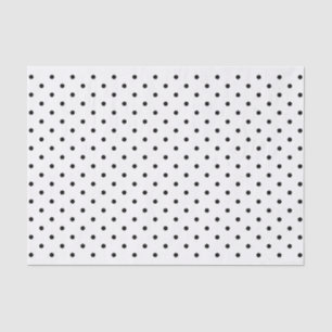 Klassische Schwarz-weiße Polka-Dots-Musterschrift Seidenpapier