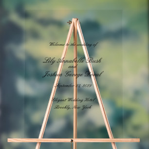 Klassische schwarz-weiße zeitlose Hochzeit Acrylschild