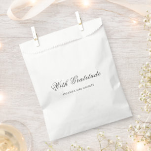 Klassische schwarz-weiße zeitlose Hochzeit Geschenktütchen