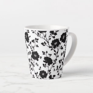 Klassische schwarze Floralsilhouette mit hohem Kon Milchtasse