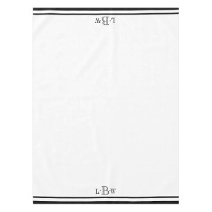 Klassische schwarze Grenze mit Monogramm Tischdecke