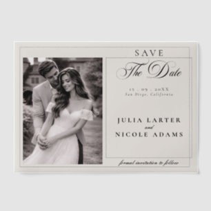 Klassische schwarze Kalligrafie-Foto-Save-the-Date
