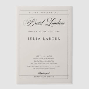 Klassische schwarze Kalligrafie-Hochzeitsluncheon