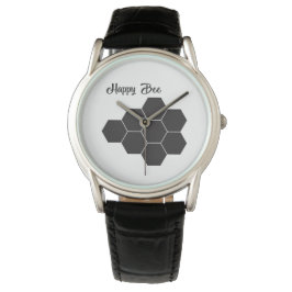 Klassische schwarze Lederuhr Armbanduhr