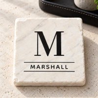 Klassische schwarze Serifen-Monogramm-Familienname