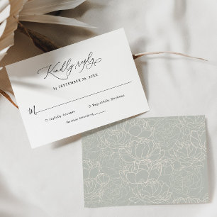 Klassische schwarze und weiße Hochzeits-RSVP-Karte RSVP Karte