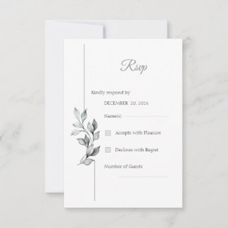 Klassische schwarze und weiße Hochzeits-RSVP-Karte RSVP Karte