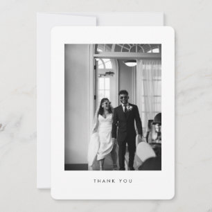 Klassische schwarze und weiße runde Hochzeit  Dankeskarte