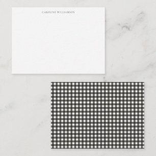 Klassische schwarze weiße Gingham-Karo-Hochzeitsdu Mitteilungskarte