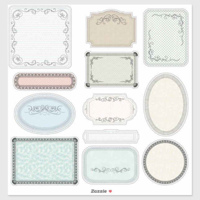Klassische Scrapbook-Labels in den Erdtönen Aufkleber (Blatt)