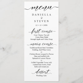 Klassische Script Calligraphy Wedding Menu Card 2 Menükarte