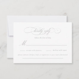 Klassische Script-Elegance-Hochzeit RSVP Karte