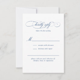 Klassische Script-Elegance-Hochzeit RSVP Karte