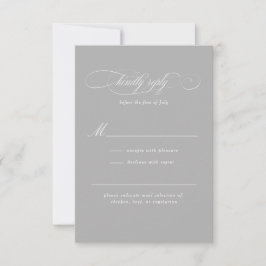 Klassische Script-Elegance-Hochzeit RSVP Karte