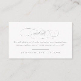 Klassische Script-Elegance Wedding Small Website Begleitkarte