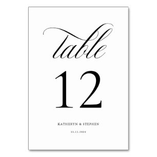 Klassische Script-Elegant-Hochzeit-Tischnummer 12 Tischnummer