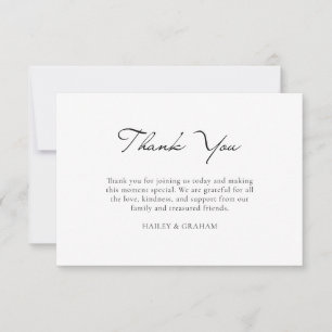 Klassische Script Minimal Calligraphy White Weddin Dankeskarte