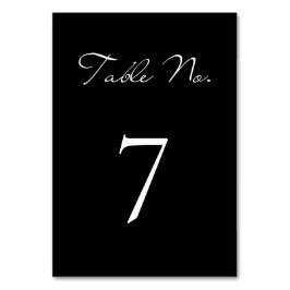 Klassische Script Minimalistisch Black Wedding Tischnummer