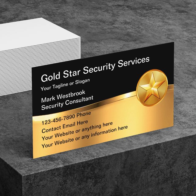 Klassische Security Services Star Emblem Business  Visitenkarte (Von Creator hochgeladen)