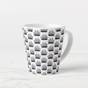 Klassische Segelschiffe CUSTOM HINTERGRUNDFARBE Milchtasse