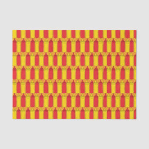 Klassische Senf-und Ketschup-Würze-Flaschen Seidenpapier