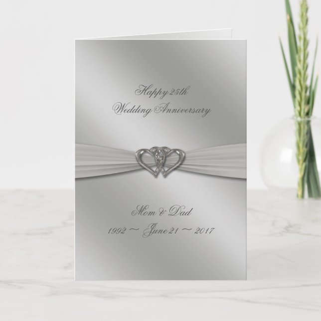 Klassische Silber 25. Hochzeitskarte Karte (Vorderseite)