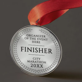 Klassische Silber-Finish-Monochrom-Sport-Rennmedai Ornament Aus Metall