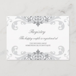 Klassische Silber-Grau-Ironworks-Hochzeitsregistri Begleitkarte