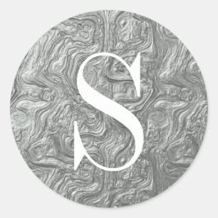 Klassische Silver Monogram Umschlag Aufkleber