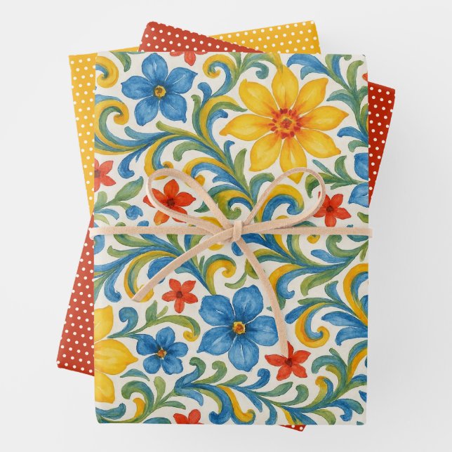 Klassische sizilianische Blätter Blumenmuster (Beispiel)