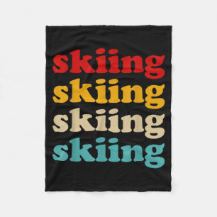 Klassische Skitypografie Ski Dad Design Retro Fleecedecke