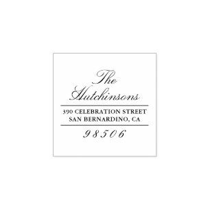 Klassische Skript-Familienname-Rücksendeadresse Gummistempel